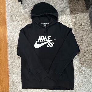 Mens Vintage Nike SB Black Hoodie Sweatshirt Pullover Logo Graphic Size Large